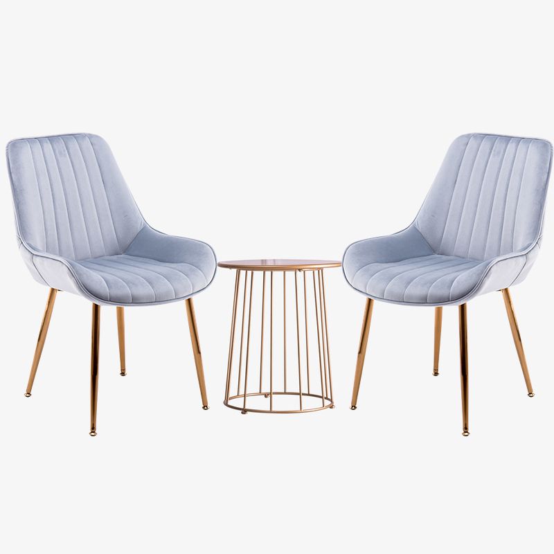 Chaises sans bras de salle à manger en métal nordique, chaise latérale rembourrée pour Restaurant