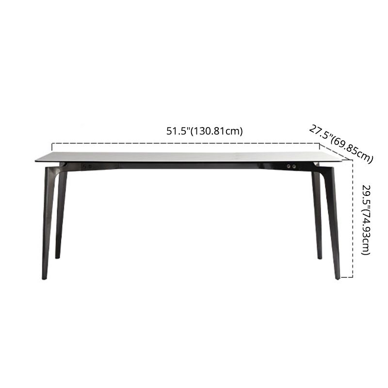 Tavolo da pranzo minimalista set metallo telaio grigio tavolo da pranzo rettangolare set con 4 gambe