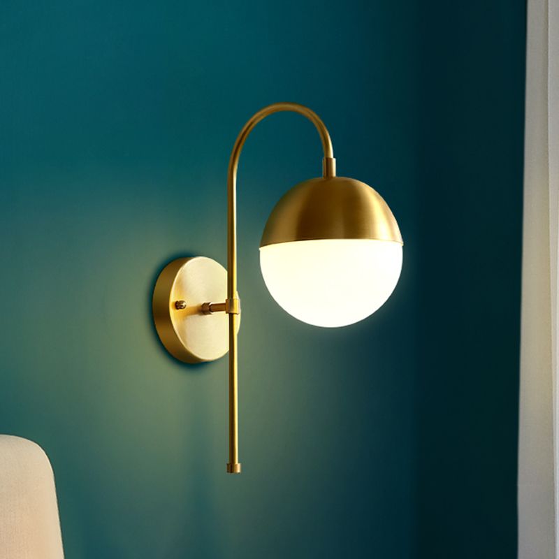 Glass Globe Shaped Wall Sconce with Star Frame Creative Modern Style 1 Light Sconces