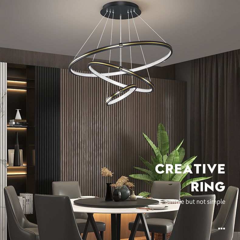 Simplicidad moderna Lámpara de araña orbicular acrílico Luces colgantes para colgantes para restaurante