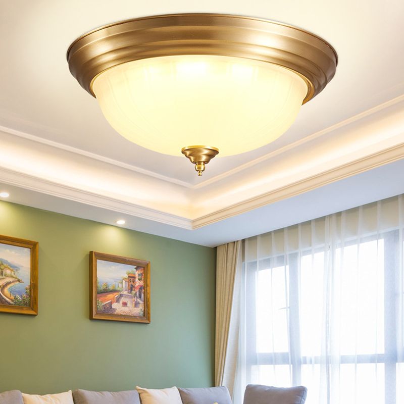 Glass Gold Flush Mount Ceiling Fixture Dome Minimalist Flush Light Fixture