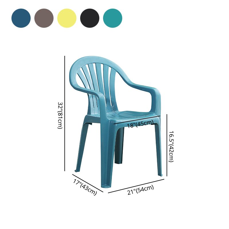 Chaises de salle à manger à bras empilables en plastique de chaise latérale Windsor de style contemporain