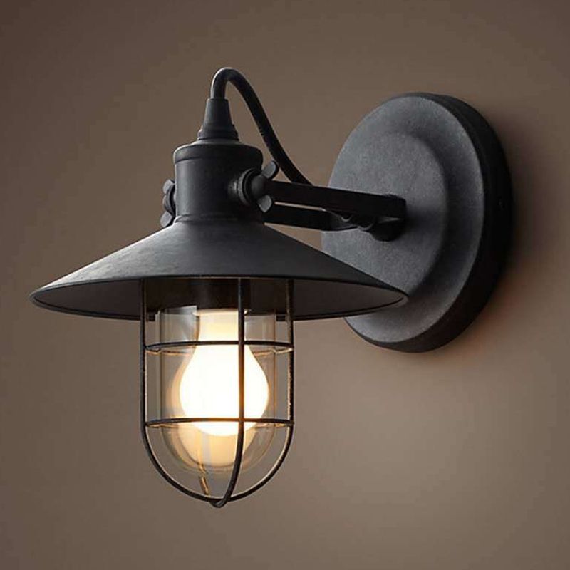 Cone  Metal Sconce Light Fixture American Retro Industrial Style  1 Light Sconces