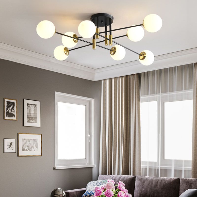 Ball Glass Shade Ceiling Light Modern Bedroom Ceiling Lamp Fixture