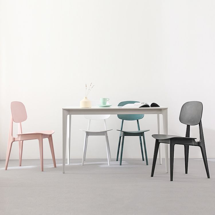 Silla de comedor plástica con respaldo abierto contemporáneo con acabado mate para restaurante
