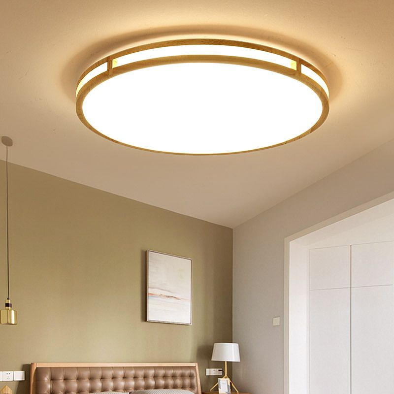 14 "/16" /19.5 " Dia Cerchio Flush Montaggio Legno Beige LED Flush Montaggio Lampada con Acrylic Diffuser