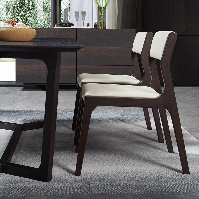 Silla de comedor de madera industrial, silla lateral de comedor con respaldo abierto sin brazos
