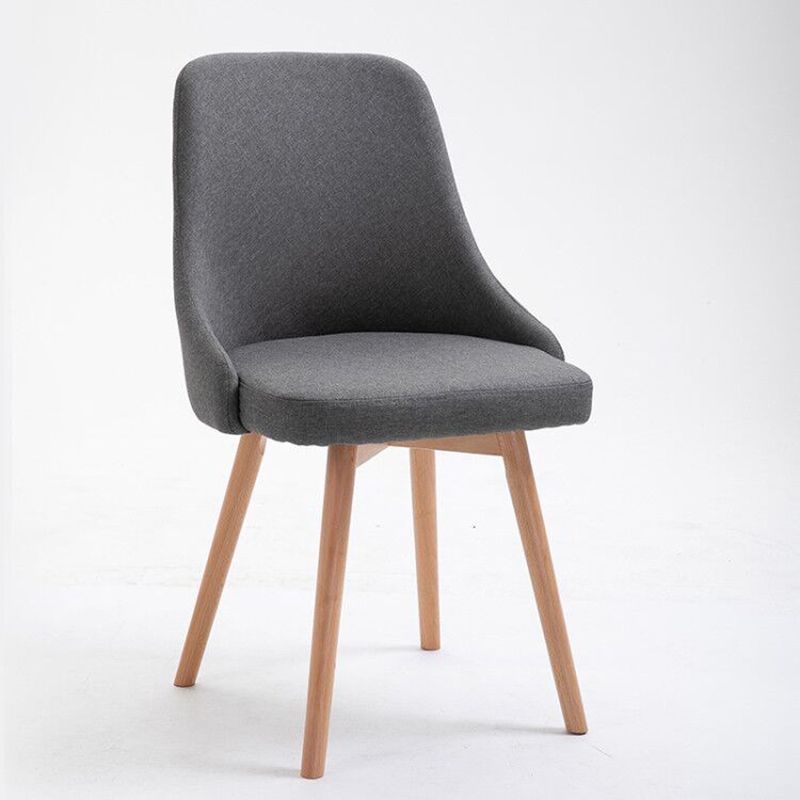 Cotton Blend /PU Upholstered Accent Chair Solid Wood Chair with 4 Legs
