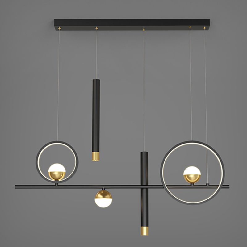 Idee per illuminazione dell'isola a led in metallo moderno lampada lampadario lineare per sala da pranzo