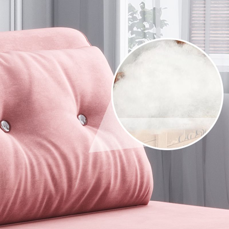 Glam Foldable Futon Frame with Velvet 31.5" Wide Futon Sofa Bed in Pink