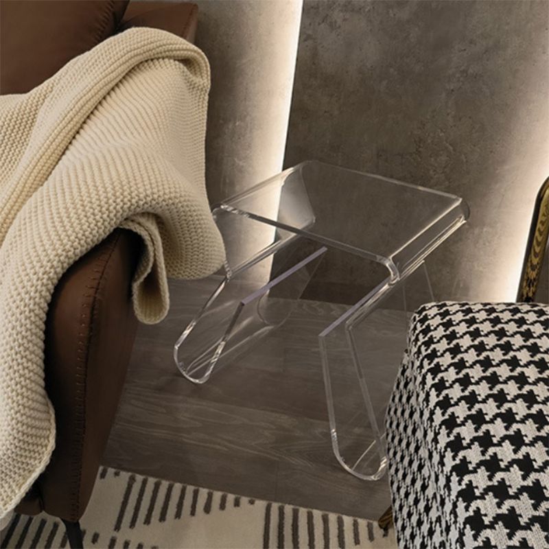 16.9" Tall Acrylic End Table Modern Abstract Sofa Side Accent Table with Storage