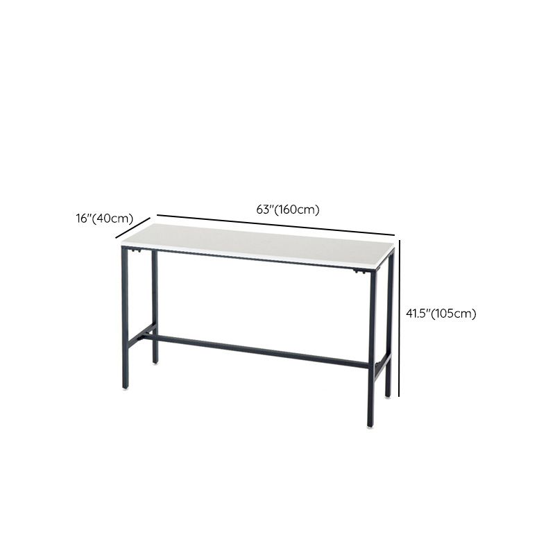 Industrial Bar Height Table White Faux Marble Top Bistro Pub Table for Patio Use