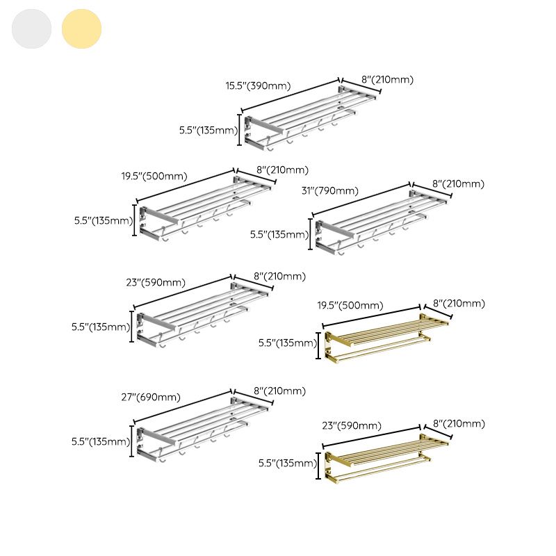 Traditional Brass Bathroom Accessory Set Polished Metal Bathroom Hardware