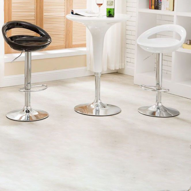 Contemporary Metal Barstool Low Back Plastic Furniture with Chrome Base