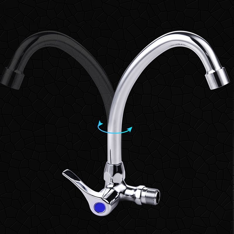 Contemporary Single Handle Kitchen Faucet Wall Mounted 1 Hold Bar Faucet