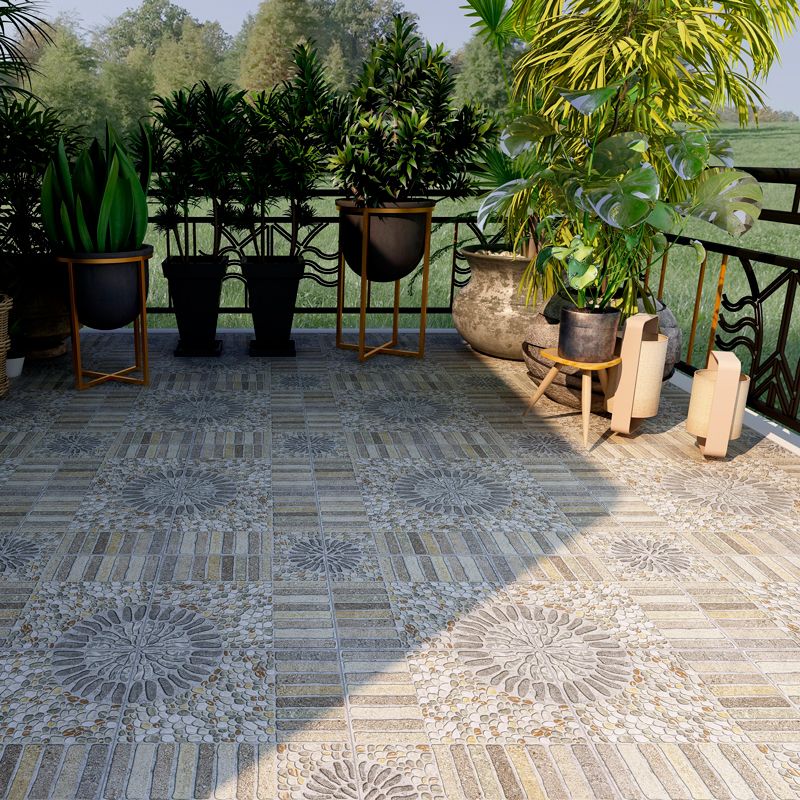 Carrelage de sol carré à bord droit, carrelage de sol design vintage pour sol extérieur