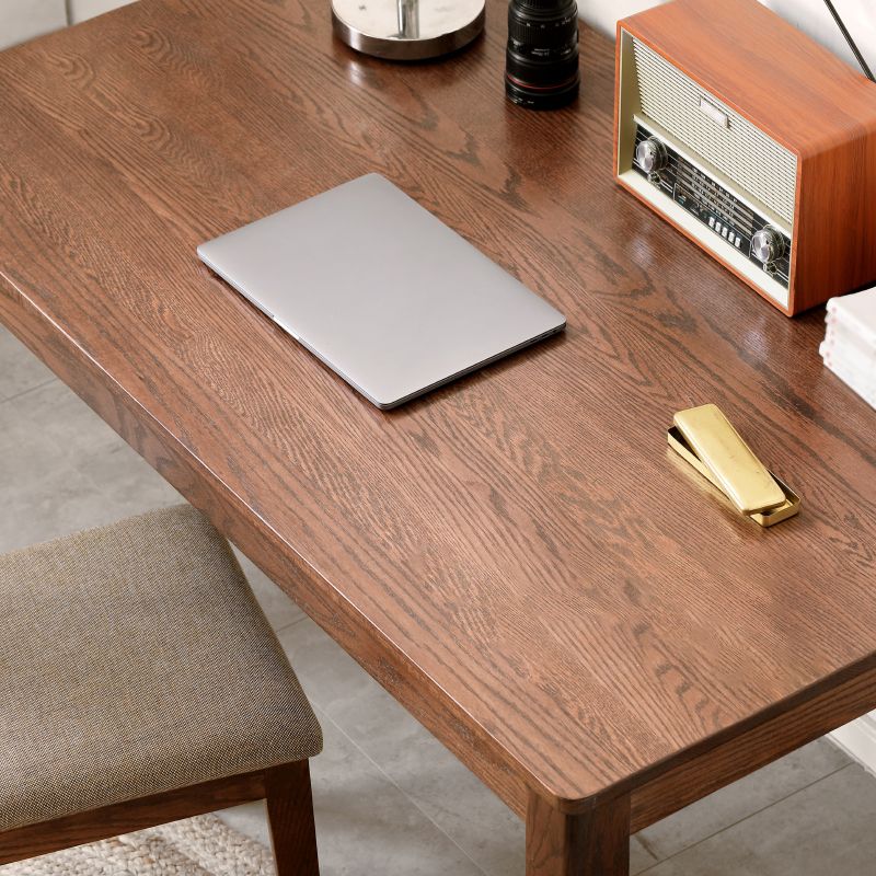 Contemporary Rectangle Dining Table Oak Solid Wood Table with 4 Legs for Kitchen Dinner Dining Room