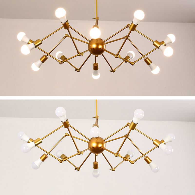 Araña múltiple lámpara de lámpara vintage lámpara de luz colgante industrial de hierro