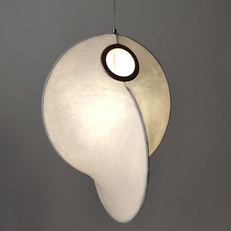Luminaire de pendentif encerclant blanc artistique simple 1 tissu de bulbe