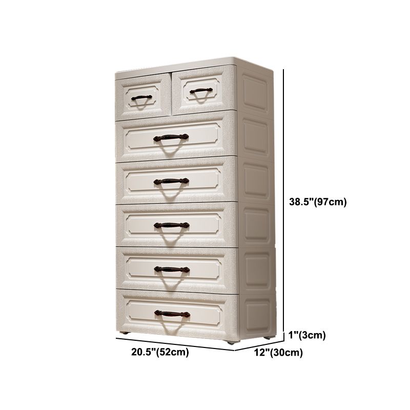 Plastic Storage Cabinet Contemporary Wardrobe Cabinet with Drawer for Home