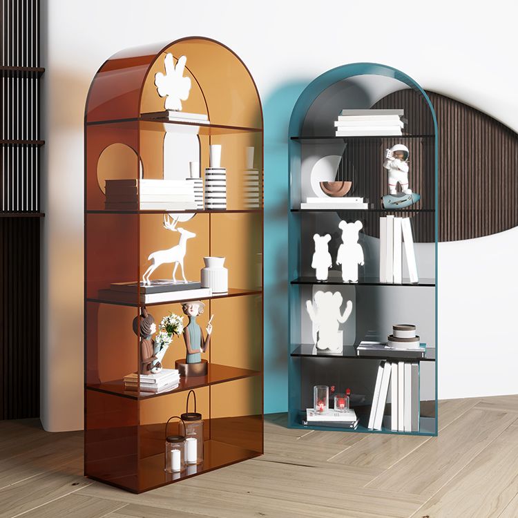 Closed Back Standard Bookshelf Acrylic Bookcase with Rectangular Shelves