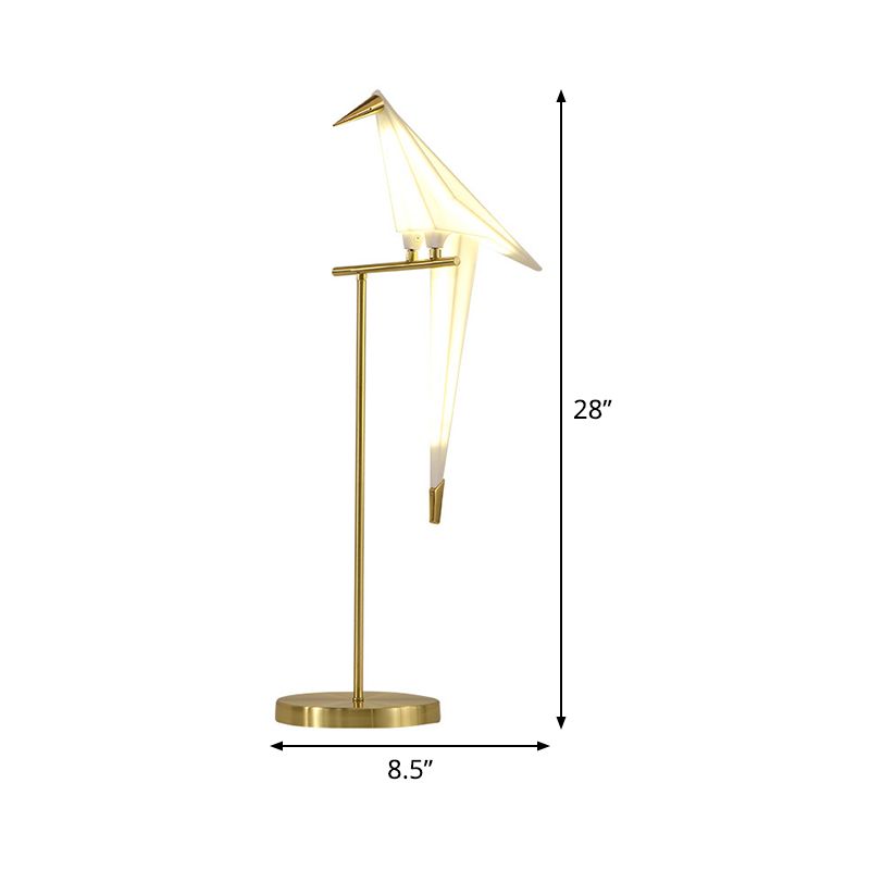 Designer Paper-Crane Acrilico Night Lamp Lamp LED LED Lighting With Gold Stipper per il letto