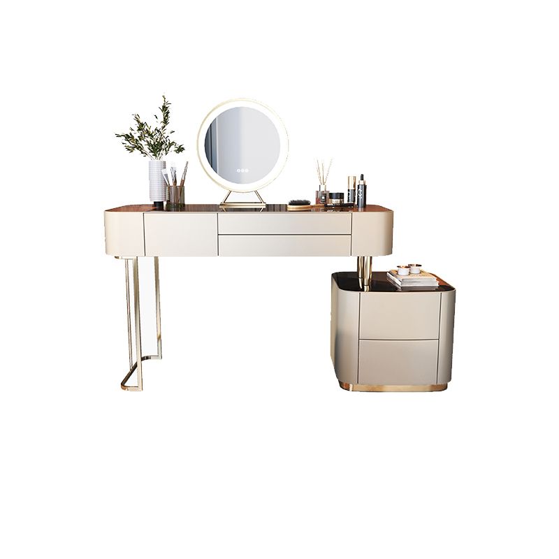 Luxurious Wood and Metal Make-up Vanity 5 Drawers Dressing Table
