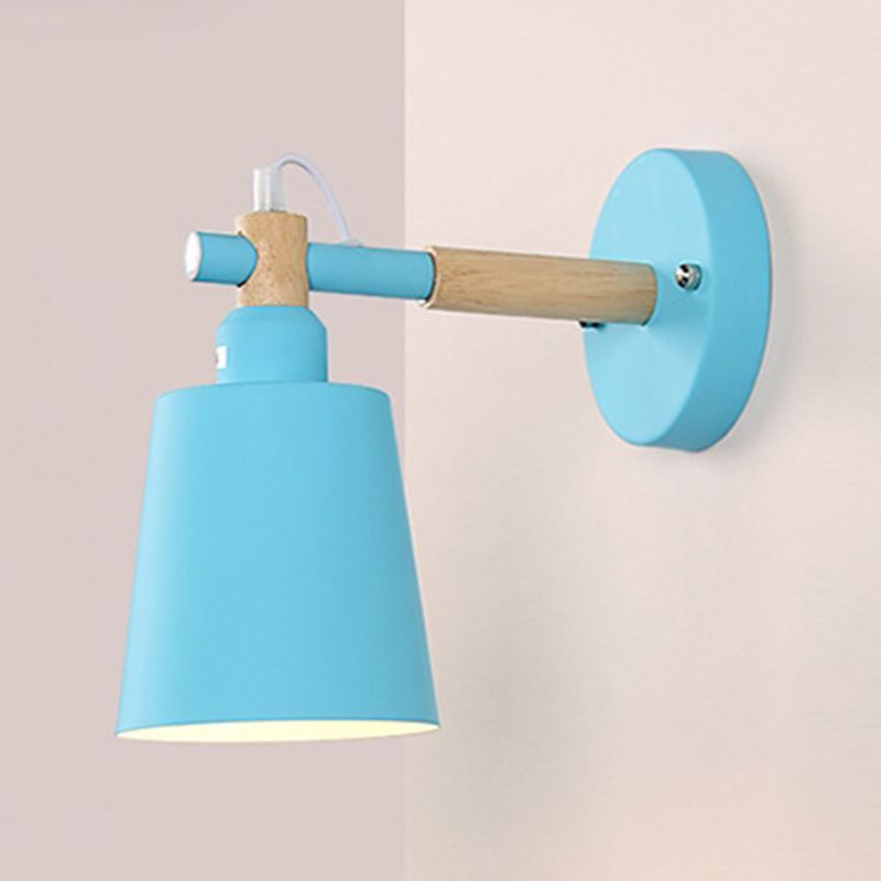 Nordischer Metallwand Wall hell bunte 1 leichte Wandleuchten mit Holz für Schlafzimmer
