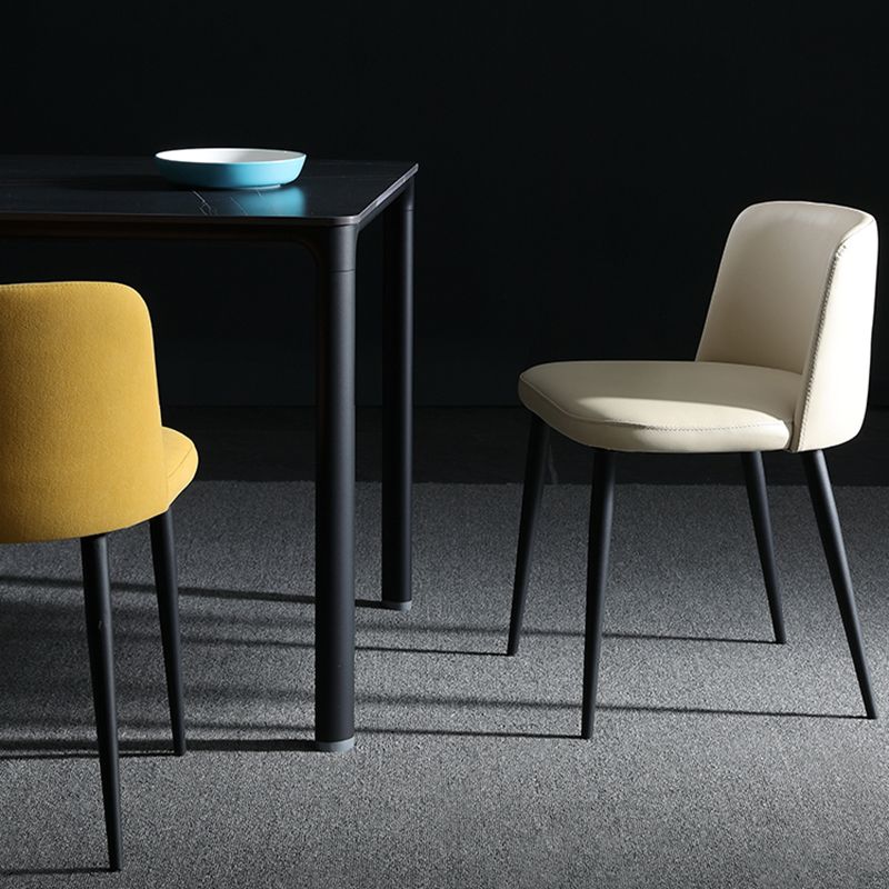 Silla lateral casera tapizada estilo diseñador acabado mate Parsons silla de comedor individual