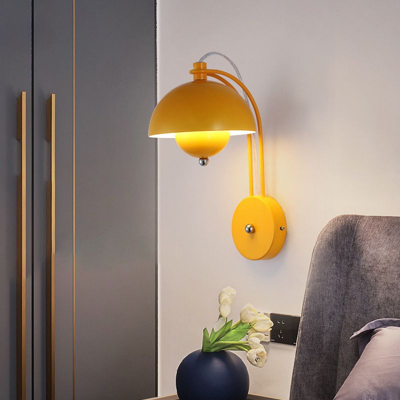 Dome Wall Sconce Lighting Modern Style Metal 1 Light Wall Mounted Light