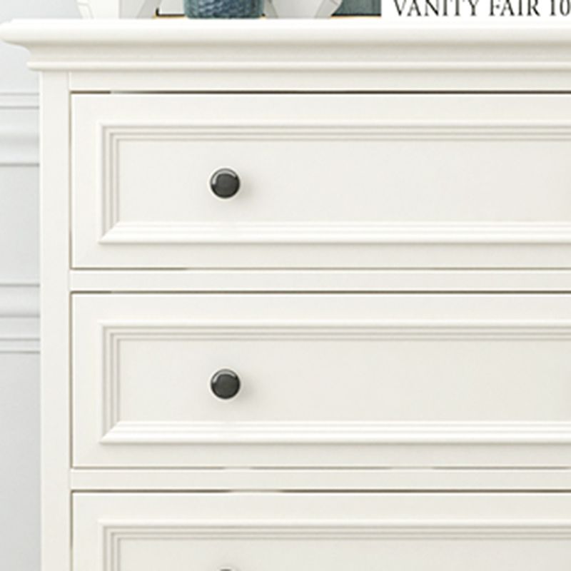 Modern White Vertical Wood Storage Chest with Drawers for Home
