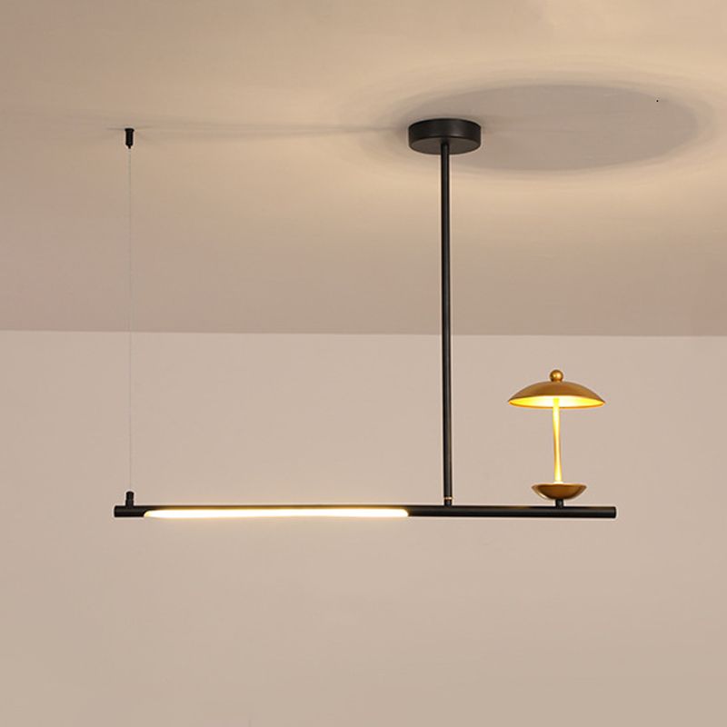 Modernism 4-Light Ceiling Light Metallic Kitchen Island Lighting for Dining Room