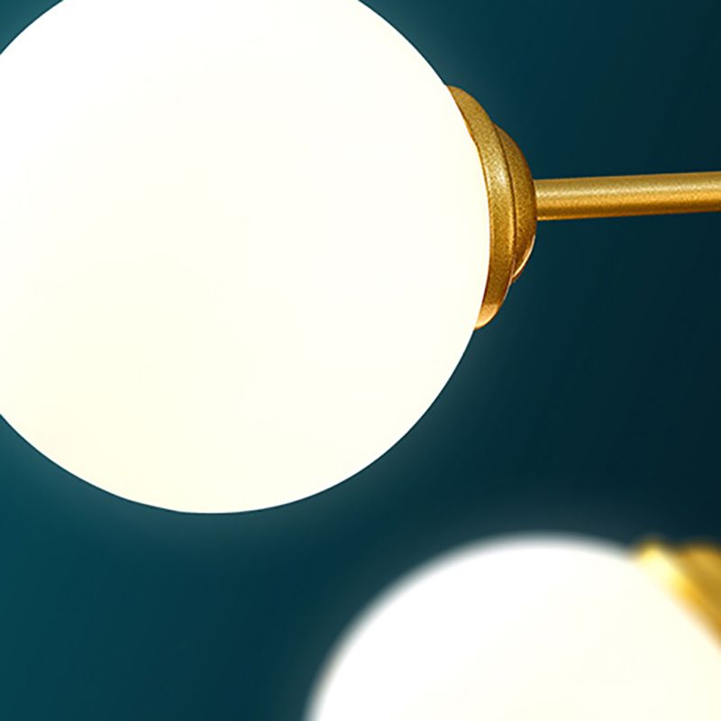 Contemporary Gold Frame Chandelier Light Fixtures Glass Hanging Chandelier for Bedroom