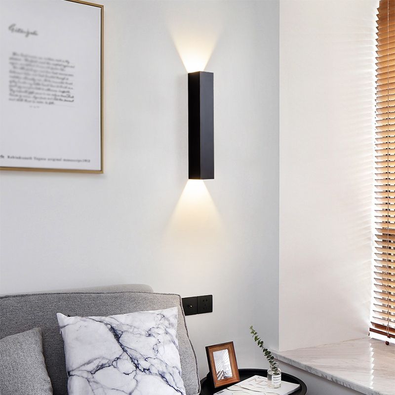 Lampe à lampe murale en aluminium de style moderne Applique 2 LIGHTES RECTANGE CHAMP MURM