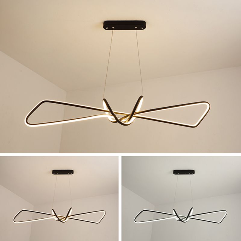 Moderner Stil Linearer Form Island Lichter Metal Island Beleuchtung für Esszimmer