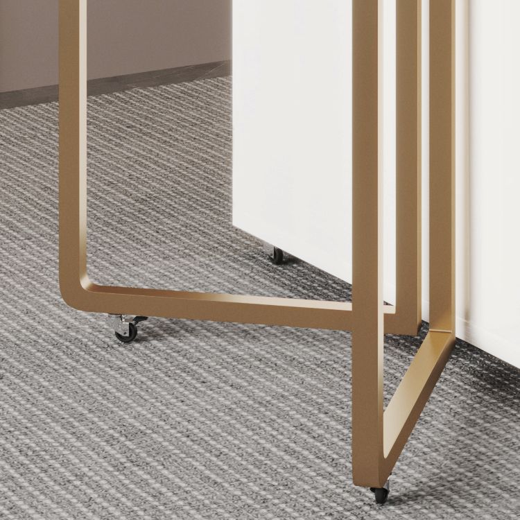 Mesa de comedor rectangular contemporánea, mesa abatible de piedra sinterizada con base de metal para comedor