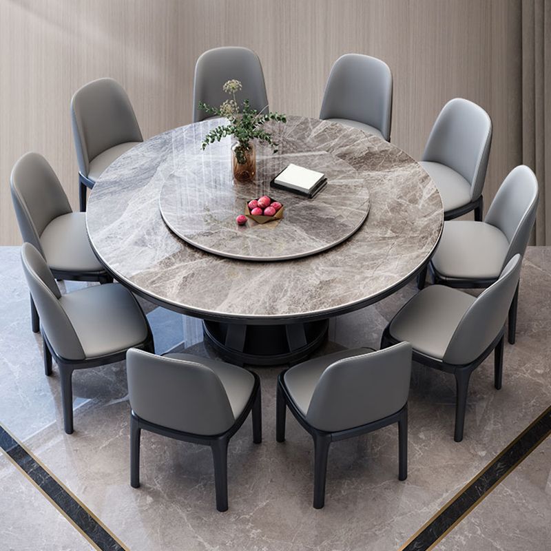 Sintered Stone Dining Table Round Wooden Base Dinner Table for Dining Room