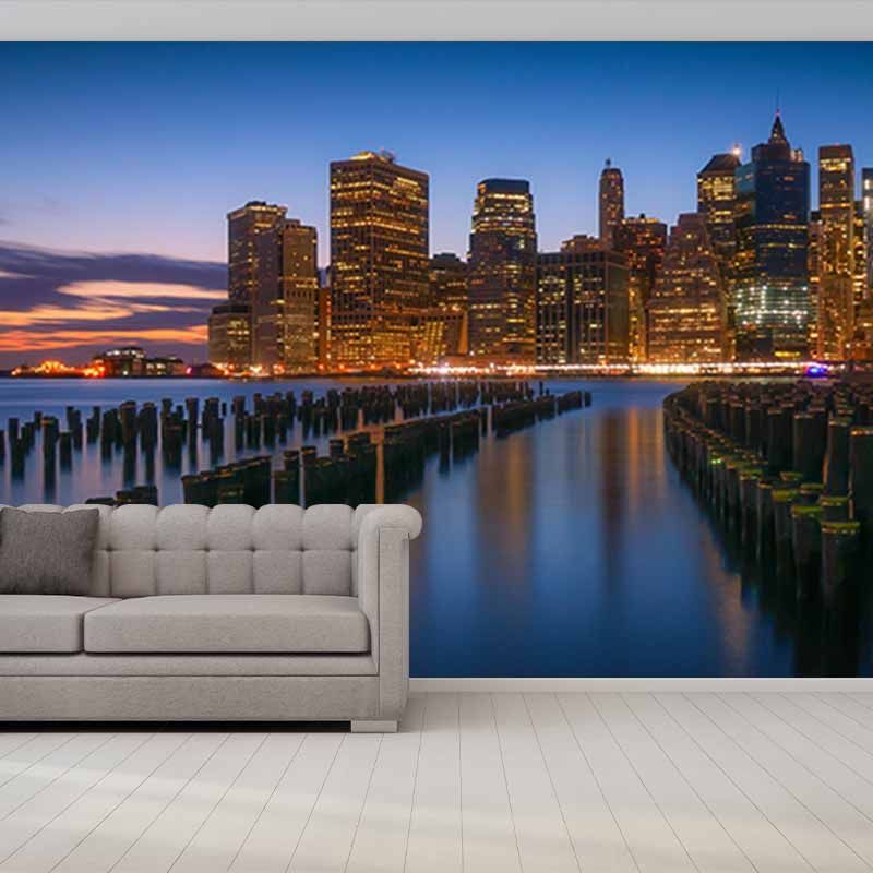 Stain Resistant Photography Wall Mural Wallpaper Urban Landscape Sitting Room Wall Mural