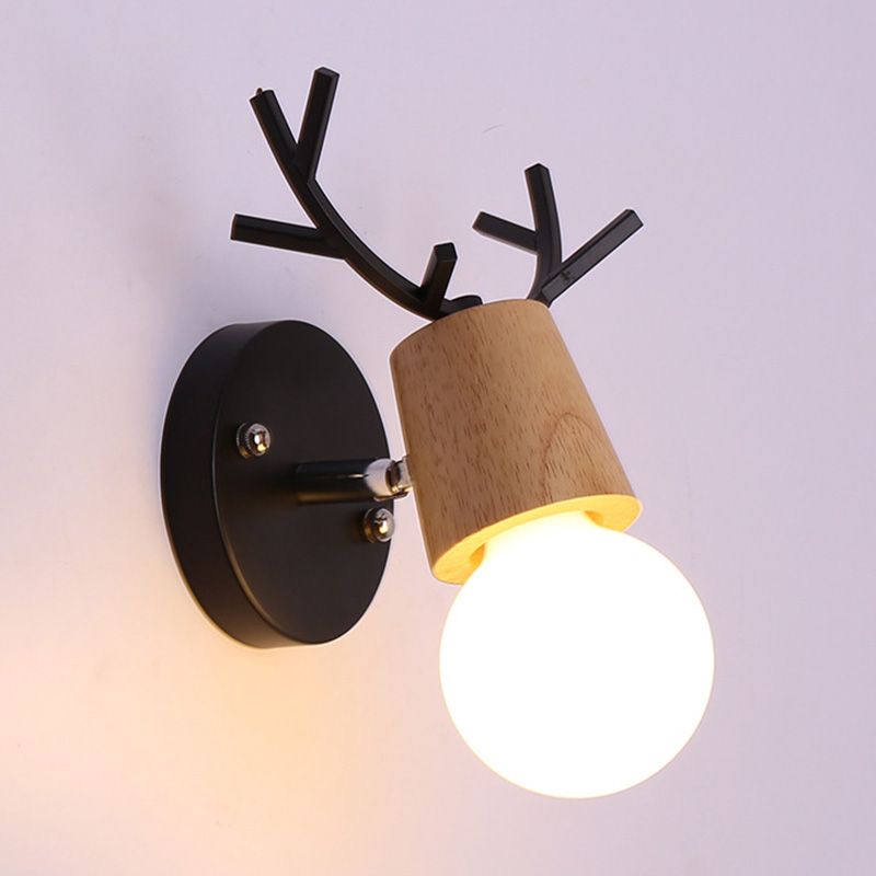 Armed Vanity Wall Lights Modern Minimalist Style Wood  Vanity Sconces