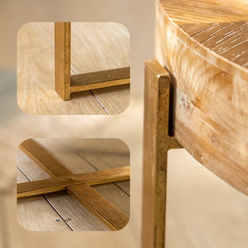 French Country Light Wood Distressed Cocktail Table Wooden Coffee Table for Home