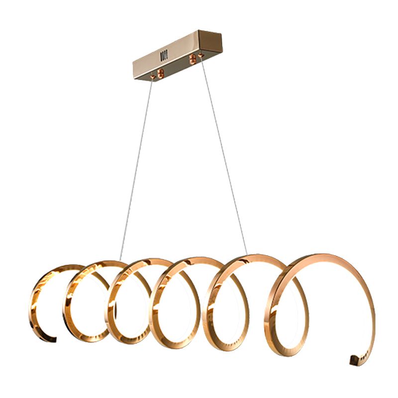 Gold Metal LED Island Light Fixture Modern Ceiling Pendant Light for Living Room