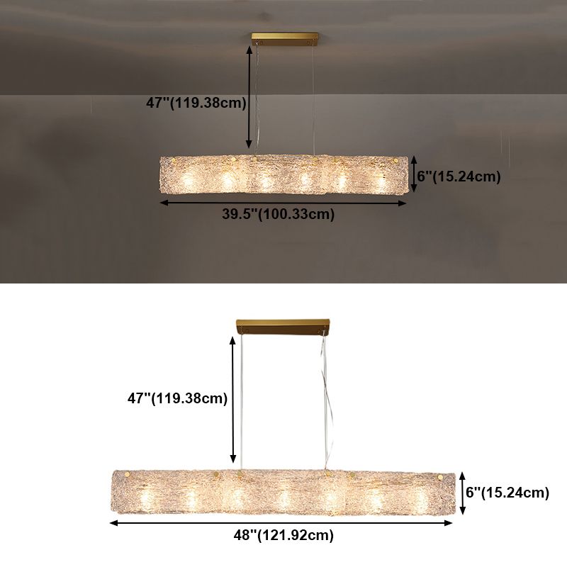 Luces colgantes rectangulares de estilo moderno luces colgantes de vidrio transparente