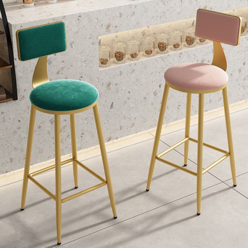 Home Matte Finish Upholstered Stools Glam Low Back Bar Stool