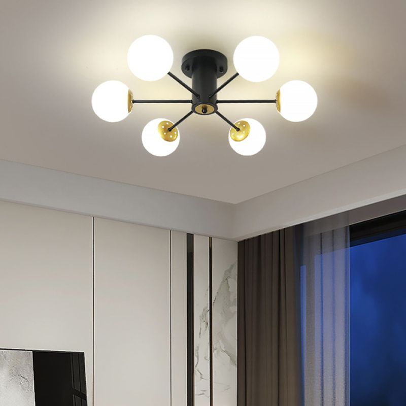 Nordic Style Iron Ceiling Light Ball Shape Shade Ceiling Lamp for Bedroom