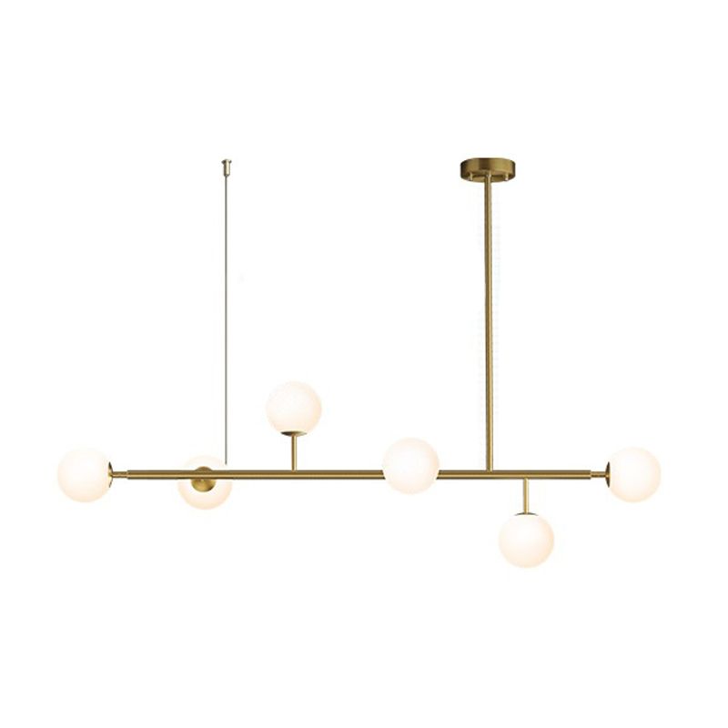 Minimalist Island Lighting Fixture Glass Hanging Light for Dining Room