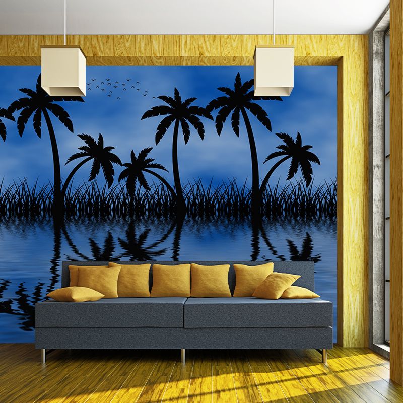 Tropical Landscape Mildew Resistant Wallpaper Illustration Sleeping Room Wall Mural