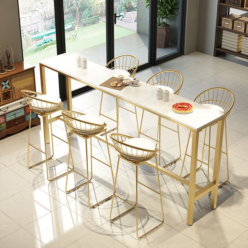 Glam Backrest Bar Stools Backrest Barstool with Gold Metal Legs