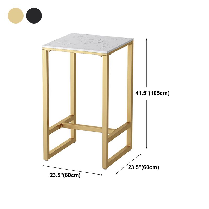 Contemporary Marble Pub Height Dining Table Trestle Indoor Counter Height Dining Table