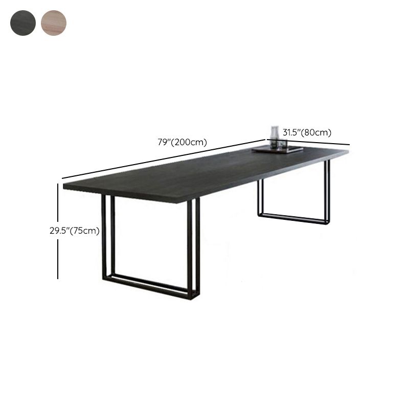 Rectangle Industrial Dinner Table Dining Room Solid Wood Dining Table