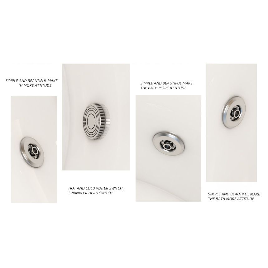 Modern Acrylic Drop-in Bathtub Oval Bath Tub for Home in White